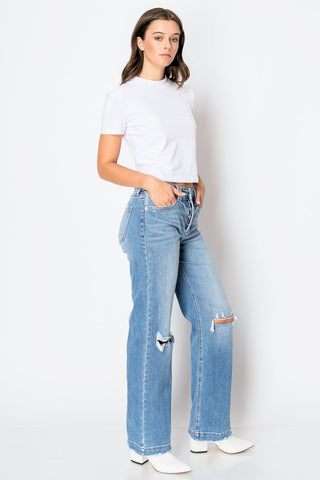 High Rise Relaxed Straight Tummy Control Jeans *Online Only* - Premium clothing at Lonnys NY - Just $96! Shop Womens clothing now 