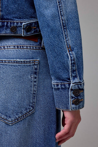 Hidden Pearl Embellished Trucker Jacket