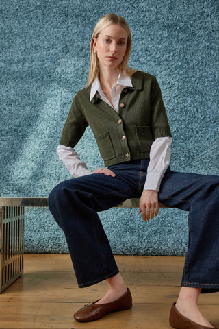 J Society Polo Collar Cardigan