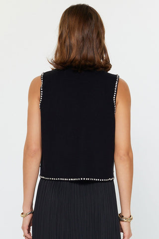 Madison Bejeweled Tie Front Vest