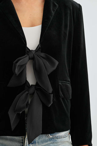 2877 Jessamine Velvet Ribbon Bow Jacket