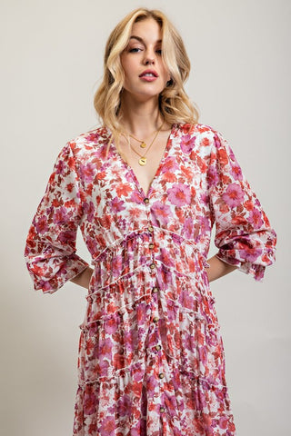 Bohemian Floral High and low maxi dress *Online Only* - Premium dresses at Lonnys NY - Just $106.43! Shop Womens clothing now 