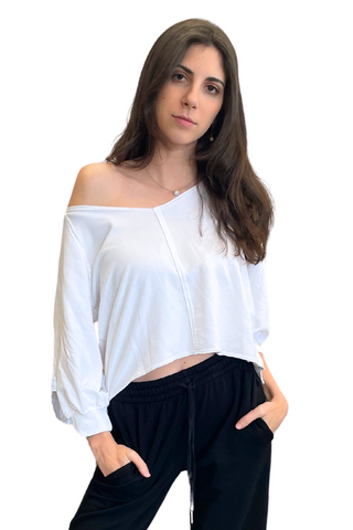 Mila V Neck 3/4 Sleeve Sweater - Premium Shirts & Tops at Lonnys NY - Just $123! Shop Womens clothing now 