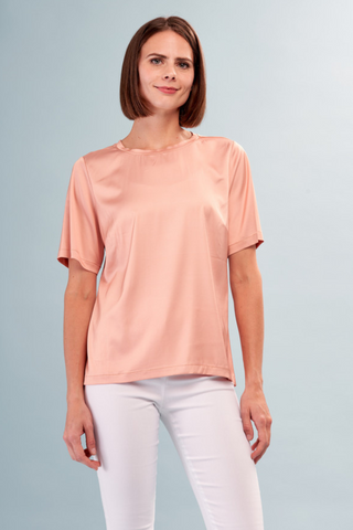 Insight Satin Short Sleeve Tee - Premium Shirts & Tops at Lonnys NY - Just $72! Shop Womens clothing now 