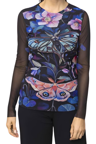 Petit Pois Butterfly Crew Neck Long Sleeve Top - Premium Shirts & Tops at Lonnys NY - Just $159! Shop Womens clothing now 