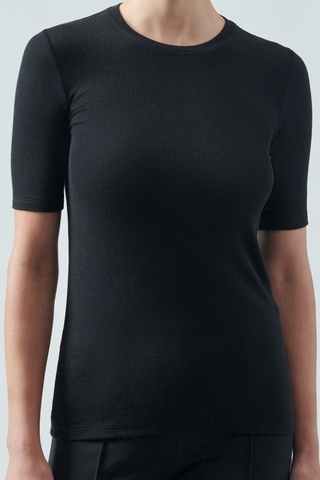 ATM Modal Rib Short Sleeve Crew Neck Tee - Premium Shirts & Tops at Lonnys NY - Just $125! Shop Womens clothing now 