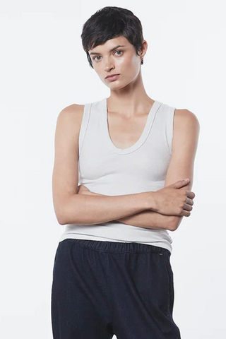 Enza Costa Textured Knit Sleeveless U Tank Top - Premium Shirts & Tops from Enza Costa - Just $125! Shop now 