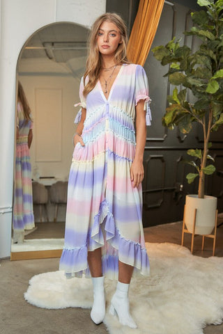 V-Neck short Puff Sleeve Maxi Dress *Online Only* - Premium  from Davi & Dani - Just $81.58! Shop now 