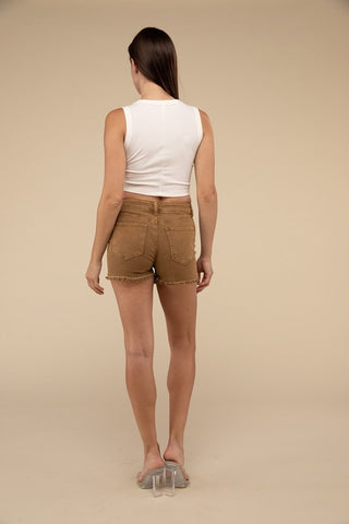 Acid Washed Frayed Hem Shorts *Online Only* - Premium clothing at Lonnys NY - Just $53! Shop Womens clothing now 