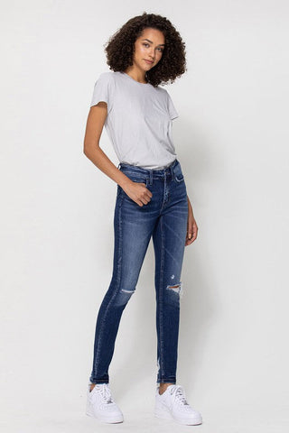 Flying Monkey Mid Rise Ankle Skinny W/Distressed Hem *Online Only* - Premium Jeans at Lonnys NY - Just $84.96! Shop Womens clothing now 