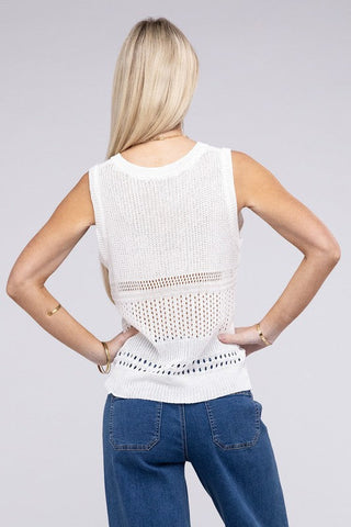 Hole Knitted Vest *Online Only* - Premium Shirts & Tops at Lonnys NY - Just $35! Shop Womens clothing now 
