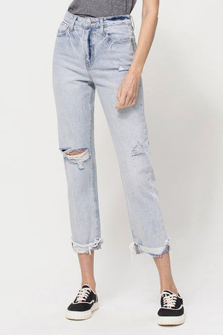 Relaxed Cuffed Straight Jeans *Online Only* - Premium clothing at Lonnys NY - Just $68! Shop Womens clothing now 