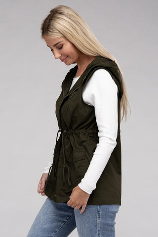 Military Hoodie Vest *Online Only* - Premium clothing at Lonnys NY - Just $37! Shop Womens clothing now 