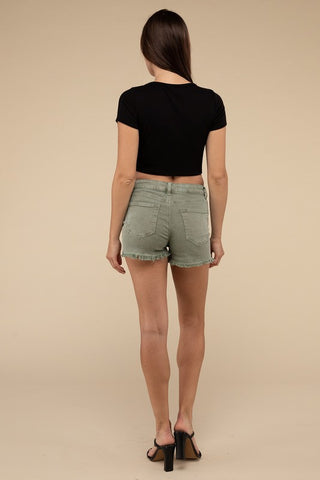 Acid Washed Frayed Hem Shorts *Online Only* - Premium clothing at Lonnys NY - Just $53! Shop Womens clothing now 