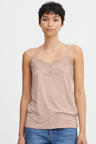 ICHI Jersey Top With Lace - Premium Shirts & Tops at Lonnys NY - Just $57! Shop Womens clothing now 