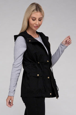 Military Hoodie Vest *Online Only* - Premium clothing at Lonnys NY - Just $37! Shop Womens clothing now 