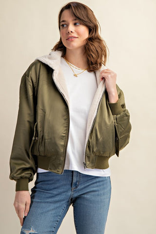 Reversible Fur Lined Bomber Jacket *Online Only* - Premium clothing at Lonnys NY - Just $85! Shop Womens clothing now 