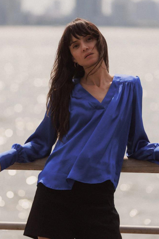 Catherine Gee Zaria Blouse - Mykonos Blue *Final Sale* - Premium Shirts & Tops at Lonnys NY - Just $158.50! Shop Womens clothing now 
