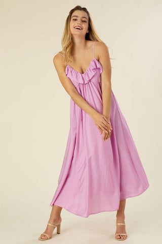 Maxi dress with ruffles *Online Only* - Premium clothing at Lonnys NY - Just $45! Shop Womens clothing now 