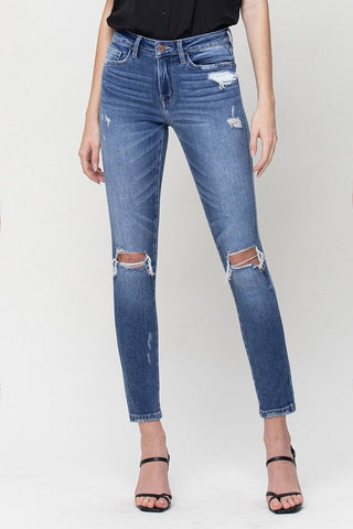 Distressed Mid Rise Ankle Skinny  * Online Only* - Premium  from Flying Monkey - Just $90! Shop now 