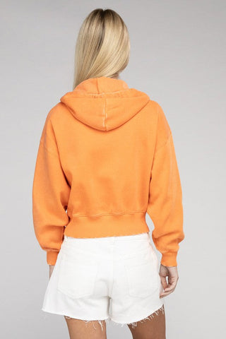 Acid Wash Fleece Cropped Zip-Up Hoodie *Online Only* - Premium sweatshirt from ZENANA - Just $48! Shop now 