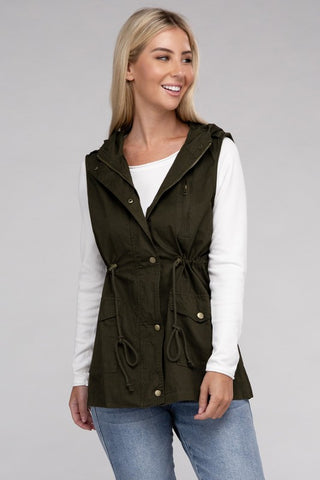 Military Hoodie Vest *Online Only* - Premium clothing at Lonnys NY - Just $37! Shop Womens clothing now 