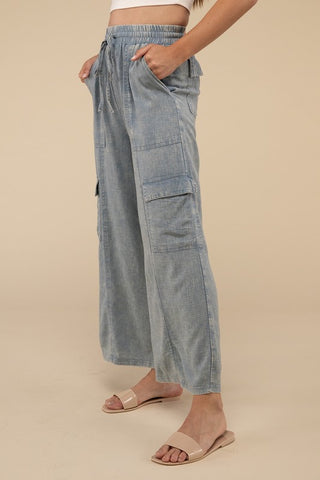 Cargo Pants with Elastic Waist *Online Only* - Premium clothing at Lonnys NY - Just $58! Shop Womens clothing now 