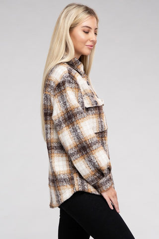 Plaid Flannel Shacket  *Online Only* - Premium clothing at Lonnys NY - Just $40! Shop Womens clothing now 