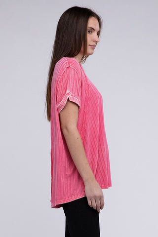 Ribbed Raglan Dolman Sleeve Boat-Neck Top - Premium  at Lonnys NY - Just $35! Shop Womens clothing now 