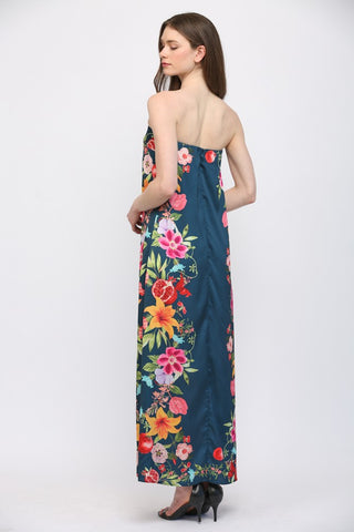 61 Jane Botanical Tube Top Maxi Dress