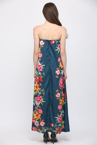61 Jane Botanical Tube Top Maxi Dress