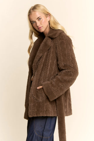 61 Jane Belted Faux Fur Coat