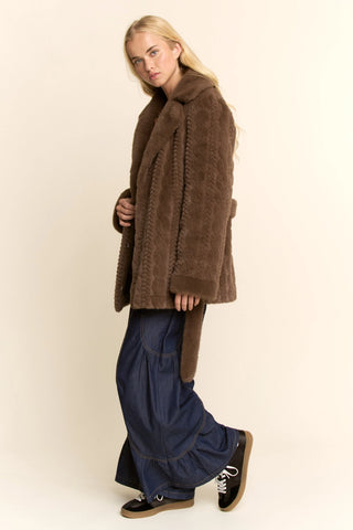 61 Jane Belted Faux Fur Coat