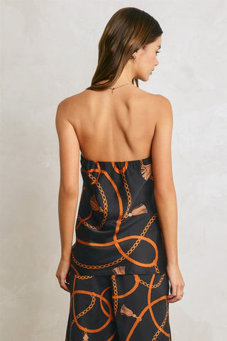 61 Jane Printed Satiny Tube Top