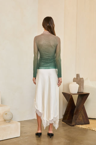 61 Jane Embellished Mesh Mockneck Shirt
