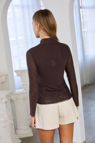 61 Jane Embellished Mockneck Top