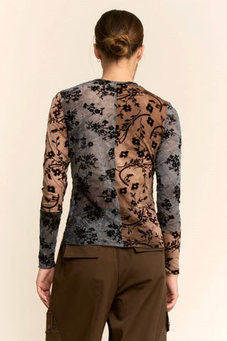 61 Jane Mesh Abstract Top