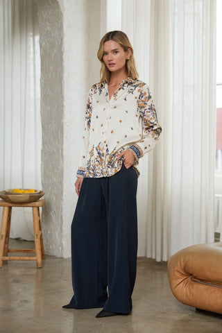 61 Jane Floral Print Satin Shirt