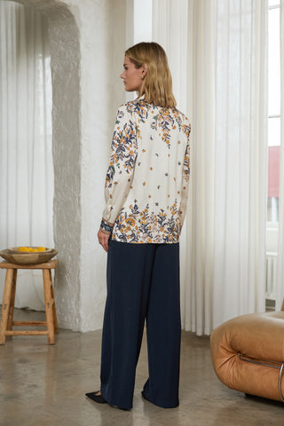 61 Jane Floral Print Satin Shirt