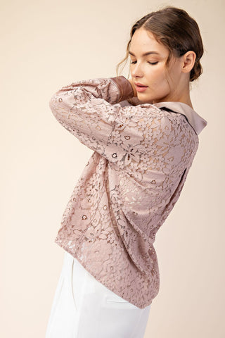 61 Jane Lace Floral Button Down Shirt
