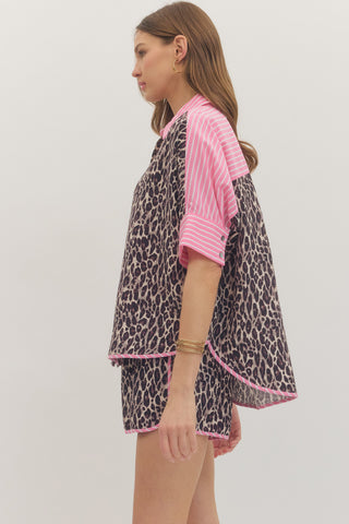 61 Jane Leopard Pajama Shirt