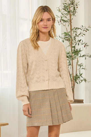 61 Jane Mini Sequin Pointelle Cardigan
