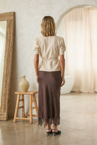 61 Jane Mixed Lace Midi Skirt