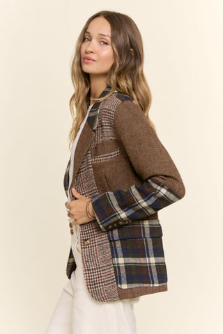 61 Jane Mixed Plaid & Herringbone Jacket