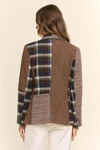 61 Jane Mixed Plaid & Herringbone Jacket