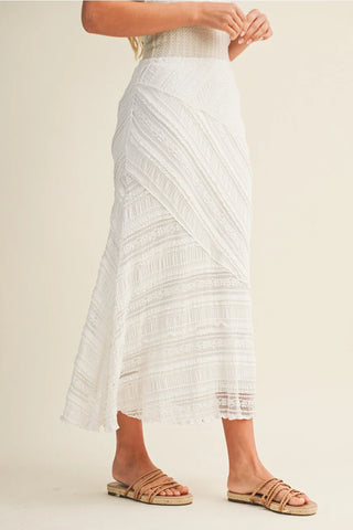 61 Jane Diagonal Lace Midi Skirt