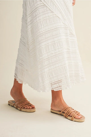 61 Jane Diagonal Lace Midi Skirt