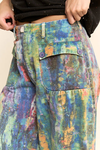 61 Jane Printed Denim Balloon Pants