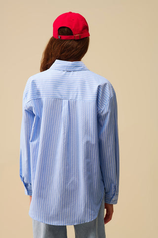 61 Jane Heart Embroidered Striped Shirt
