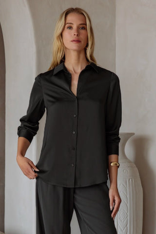 61 Jane Satiny Button Down Blouse
